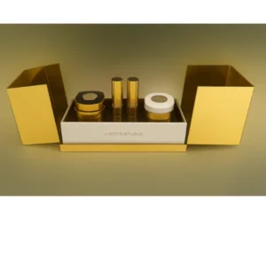 Custom high gloss gold acrylic display box manufactured by our professional factory.
